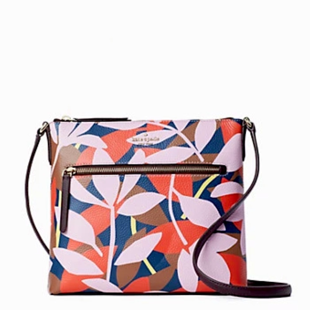 Kate Spade jackson tropical toss top zip crossbody - Picture 2 of 12